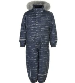 Minymo Jungen Schneeanzug Ombre Blue Pattern Herringbone