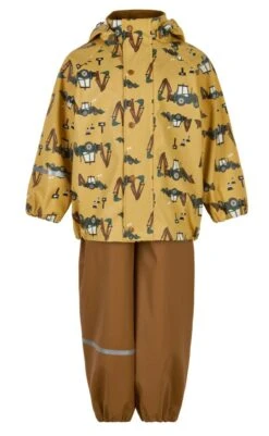 CeLaVi Regenanzug Baggerlader Traktor 2 Teile Strohgelb/nougat