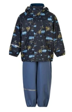 CeLaVi Regenanzug Oktopus Blau Zweiteiler Regenhose + Regenjacke