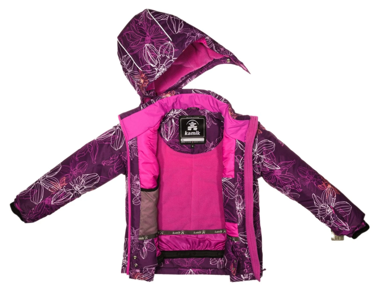 Kamik Mädchen Winterjacke Tallie Lila/pink Flowers Wasserdicht 2 Kamik Mädchen Winterjacke Tallie Lila/pink Flowers Wasserdicht – Bild 2