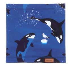 Walkiddy Kinder Loop Playful Orcas Blau Biobaumwolle GOTS