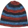 Celavi Wintermütze Kinder Strickmütze Blau/türkis/orange Melliert Ringel