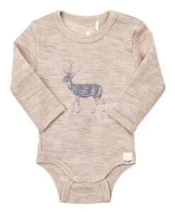 Celavi Baby Body Wolle Hirsch Beige Melange