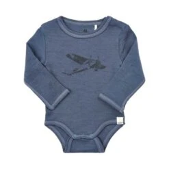 Celavi Body Wolle Flugzeug Jeansblau Melange