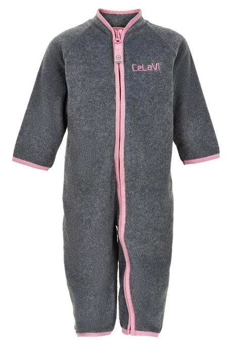 Celavi Mädchen Fleeceoverall Grau/rosa 1 Celavi Mädchen Fleeceoverall Grau/rosa