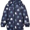CELAVI Jungen Winterjacke Dunkelblau Mit Elefanten Outdoorjacke