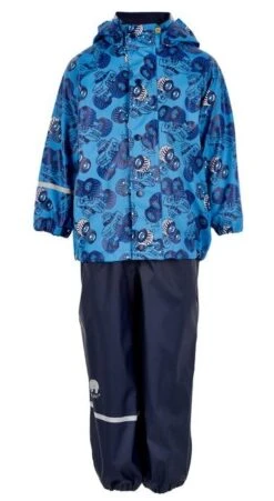 CeLaVi Regenanzug Autos Blau Set Regenhose + Regenjacke