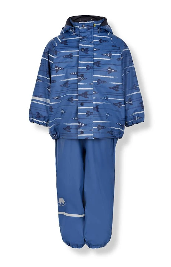 CeLaVi Thermo Regenhose + Regenjacke Kombi Winter Regenanzug Rakete Blau 1 CeLaVi Thermo Regenhose + Regenjacke Kombi Winter Regenanzug Rakete Blau