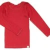 Celavi Kinder Unterhemd Korallen Rot Langarm Merino Schurwolle Ökotex100