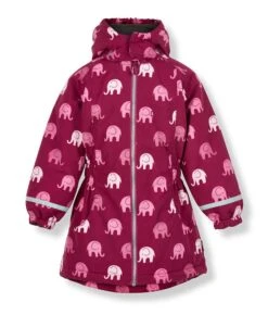 CELAVI Winterjacke Beet Red / Rose Elephants Outdoorjacke Atmungsaktiv