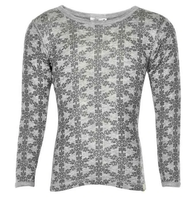 Celavi Langarmshirt Grau Melange Schneeflocke Unterhemd Wolle 1 Celavi Langarmshirt Grau Melange Schneeflocke Unterhemd Wolle