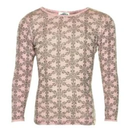Celavi Langarmshirt Hell Rosa Schneeflocke Unterhemd Wolle Gr. 90