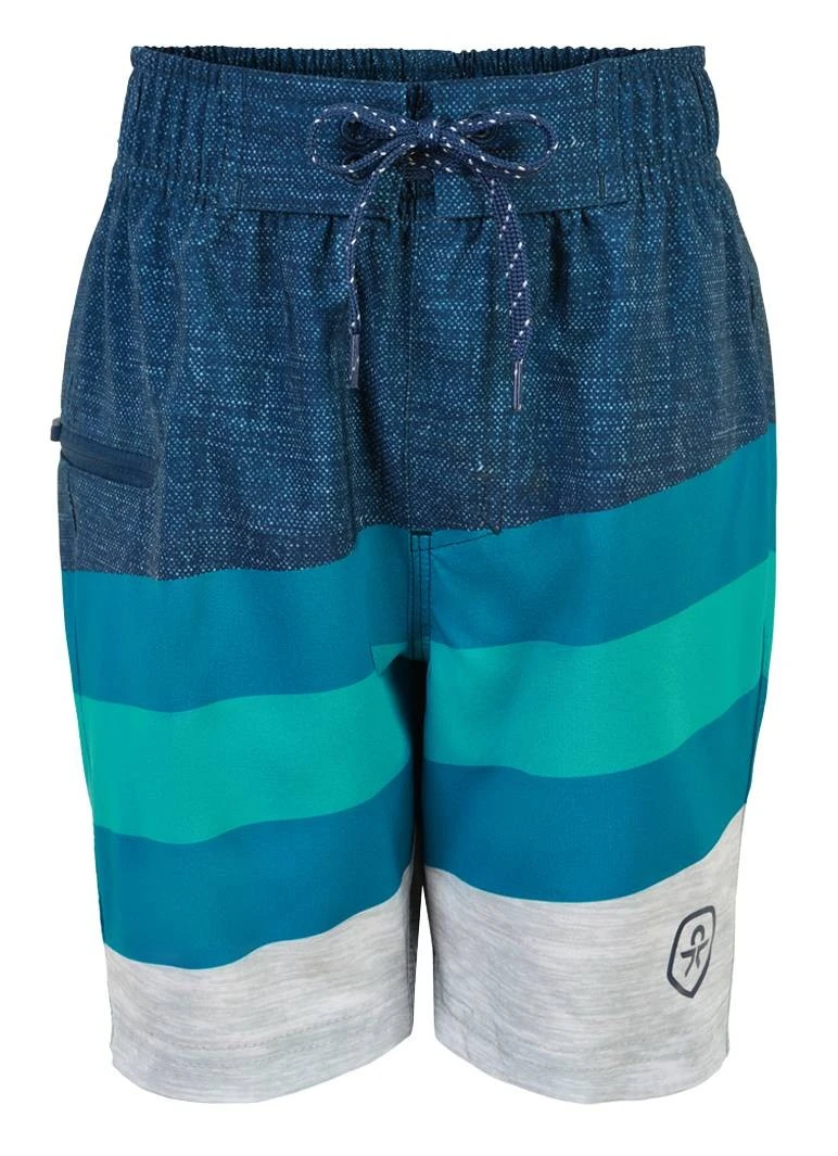 Color Kids Badeshorts Beach Shorts Türkis/blau Blockstreifen 1 Color Kids Badeshorts Beach Shorts Türkis/blau Blockstreifen