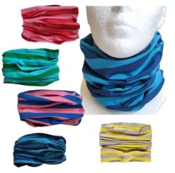 Finkid TUUBI TWIST Schlauchschal Loop Baumwolle Blockstreifen