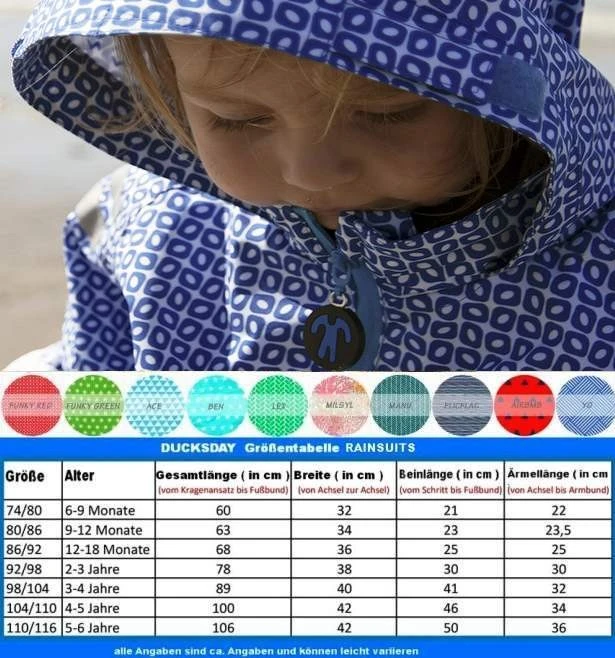 Ducksday Atmungsaktiver Regenanzug Regenoverall Funky Blue 2 Ducksday Atmungsaktiver Regenanzug Regenoverall Funky Blue – Bild 2