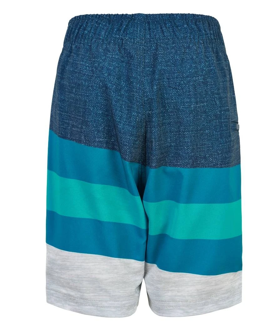 Color Kids Badeshorts Beach Shorts Türkis/blau Blockstreifen 2 Color Kids Badeshorts Beach Shorts Türkis/blau Blockstreifen – Bild 2