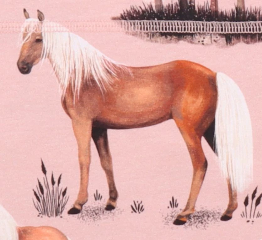 Walkiddy Mädchen Loop Beauty Horses Rosa Pferde Biobaumwolle GOTS 2 Walkiddy Mädchen Loop Beauty Horses Rosa Pferde Biobaumwolle GOTS – Bild 2