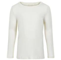 Minymo Mädchen Langarmshirt Cremeweiß Viskose Aus Bambus