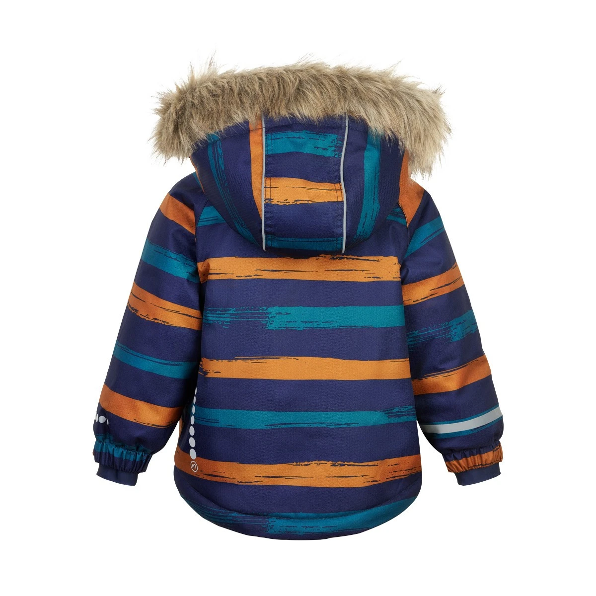 Minymo Winterjacke Blockstreifen Kürbis Navy Doppelzipper 2 Minymo Winterjacke Blockstreifen Kürbis Navy Doppelzipper – Bild 2