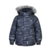 MINYMO Winterjacke Ombre Blue Herringbone Outdoorjacke Atmungsaktiv