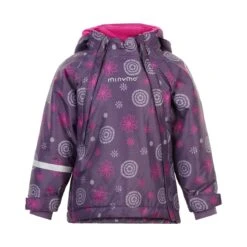 Minymo Mädchen Winterjacke Loganberry Flowers Lila Doppelzipper -Kinderbekleidungsgeschäft minymo madchenjacke 160449 1280x1280