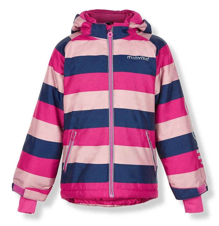 MINYMO Kinder Winterjacke Le90 Blockstreifen Pink / Softrose 1 MINYMO Kinder Winterjacke Le90 Blockstreifen Pink / Softrose
