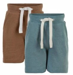 Minymo Shorts 2er Pack Toffee/teal Sweatshorts