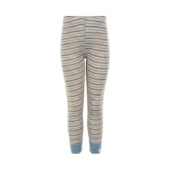 Celavi Leggings Ringelstreifen Blau/natur Wonder Wollies Merinwolle