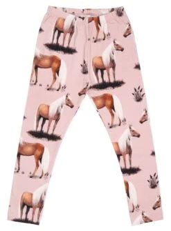 Walkiddy Leggings Beauty Horses Rosa Biobaumwolle