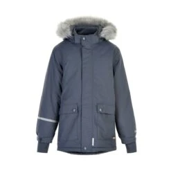 MINYMO Winterjacke Dark Navy Herringbone Outdoorjacke Atmungsaktiv